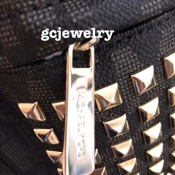 NWT Michael Kors Studded Brown Signature Backpack