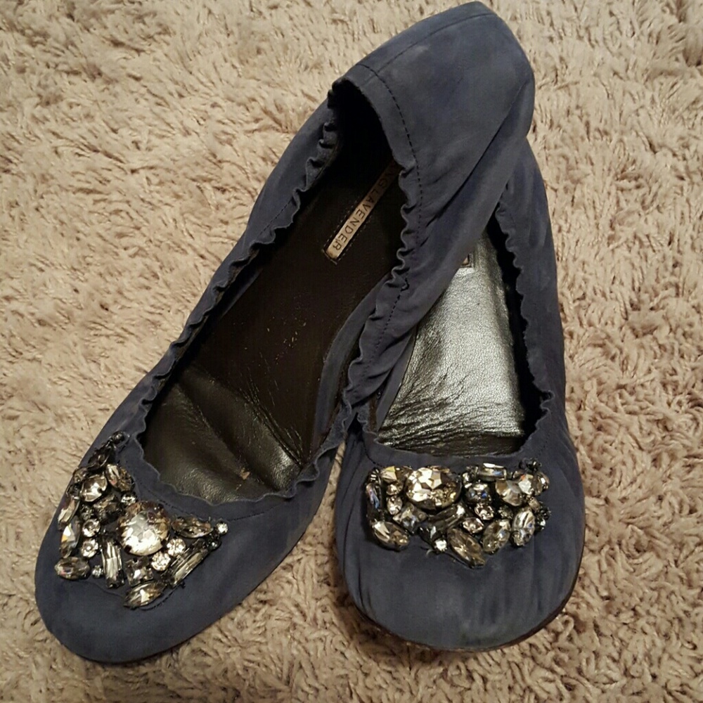 Vera Wang Lavender Navy Suede Flats