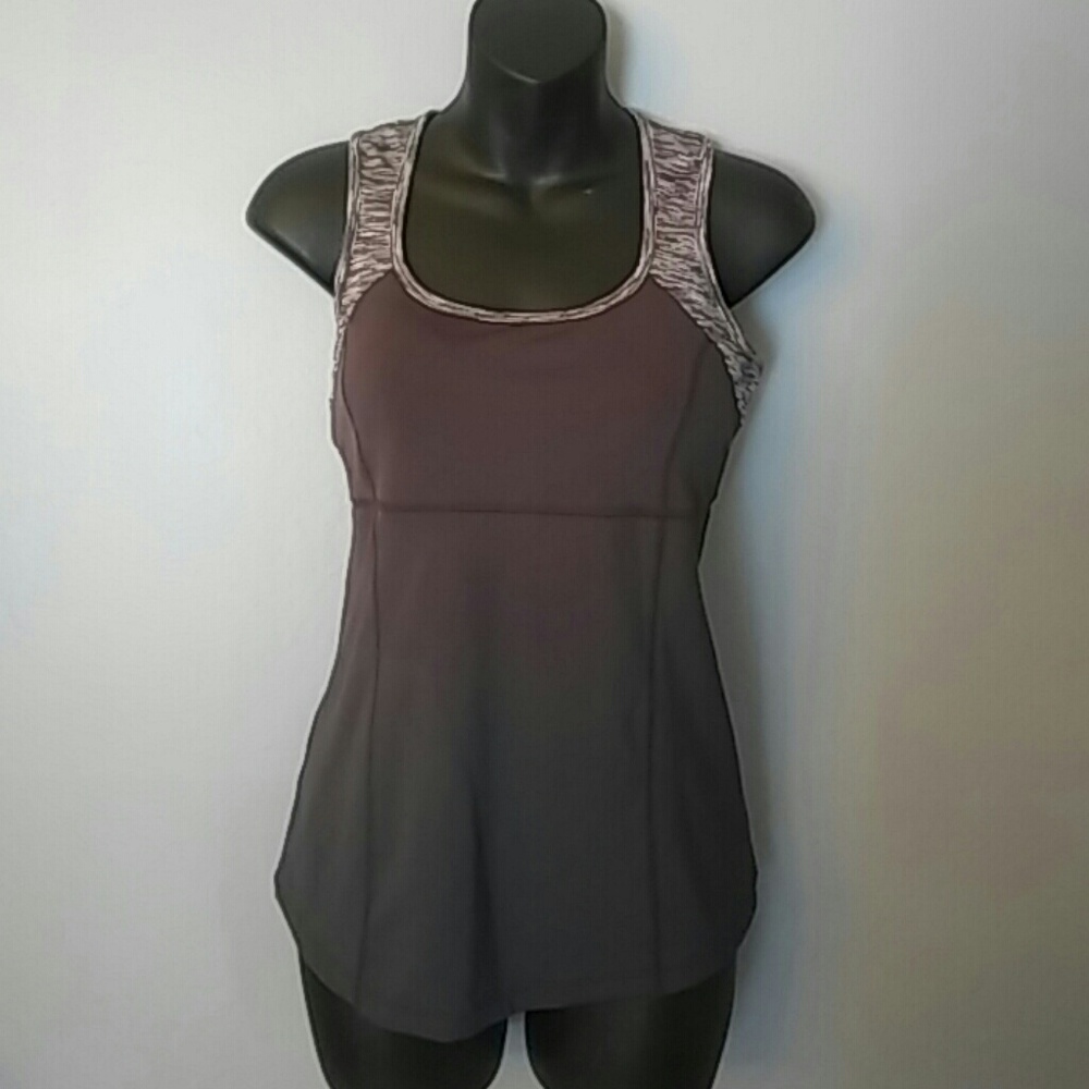 PRANA unique  GRAY ATHLETIC workout TOP