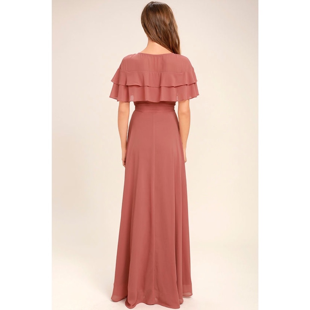 NWT WONDERFUL DAY RUSTY ROSE WRAP MAXI DRESS - Picture 3 of 3