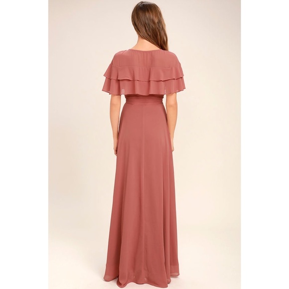 NWT WONDERFUL DAY RUSTY ROSE WRAP MAXI DRESS - Picture 3 of 3