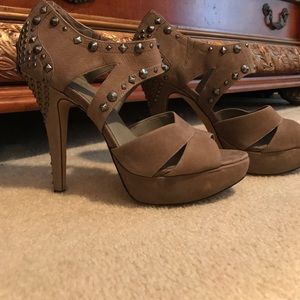 Vince Camuto Taupe Suede Heels with Studs Sz. 8.5
