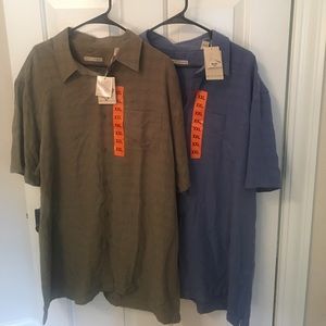 2 Mens short sleeve button up