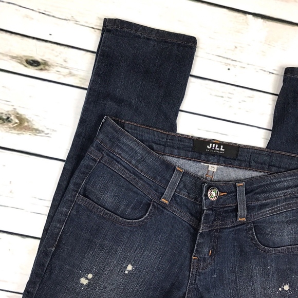 Jill Stuart Blue White Splattered Skinny Jeans - Picture 3 of 8