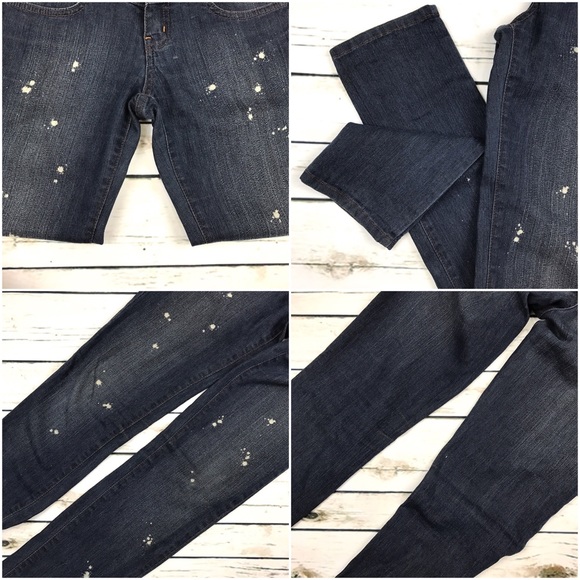 Jill Stuart Blue White Splattered Skinny Jeans - Picture 5 of 8