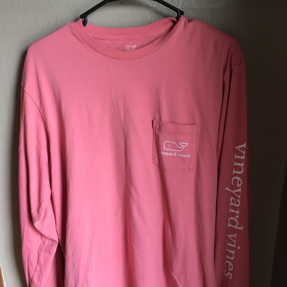 Vineyard Vines LS shirt (men's small) light red