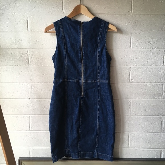 Missguided Denim Lace Up Dress - Picture 2 of 5
