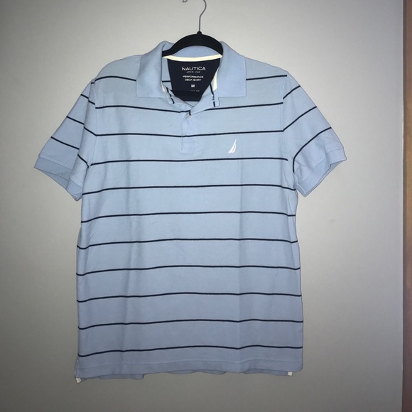 Nautica Baby Blue Striped Collared Polo Shirt - Picture 1 of 1