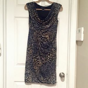 Animal Print Drape Neck Dress, Sz 10