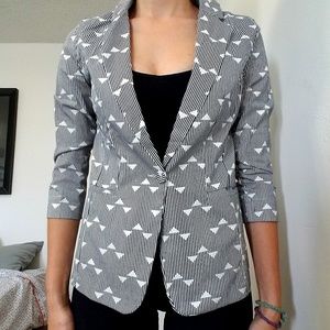 Black & White Striped Blazer