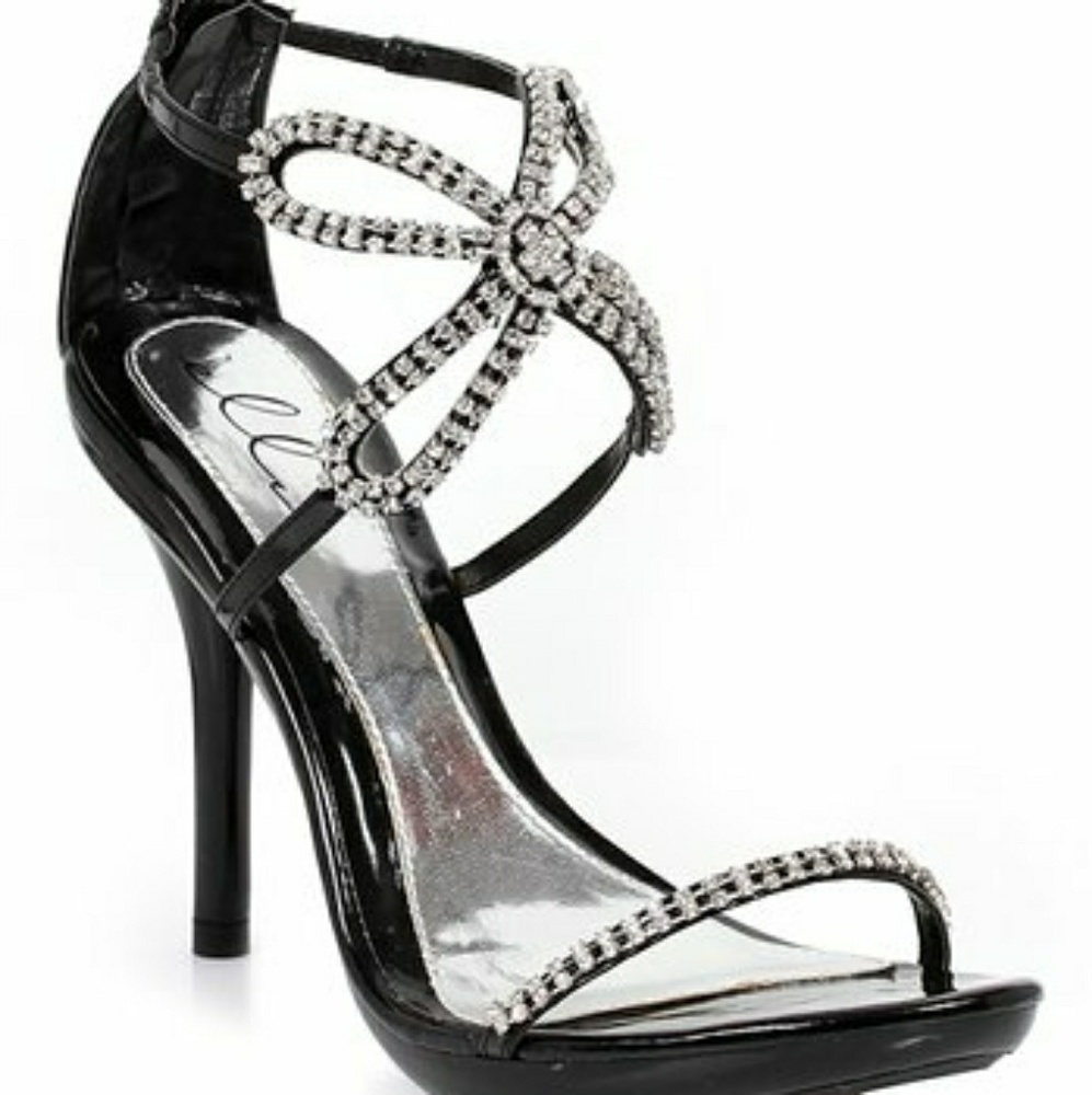 Black Monarch Rhinestone Sandal