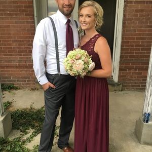 Davids Bridal Wine size 8 bridesmaid dress!