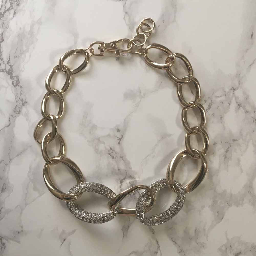 banana republic crystal pavé statement necklace