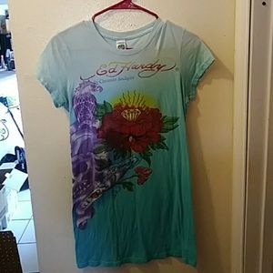 Teal Ed Hardy t-shirt