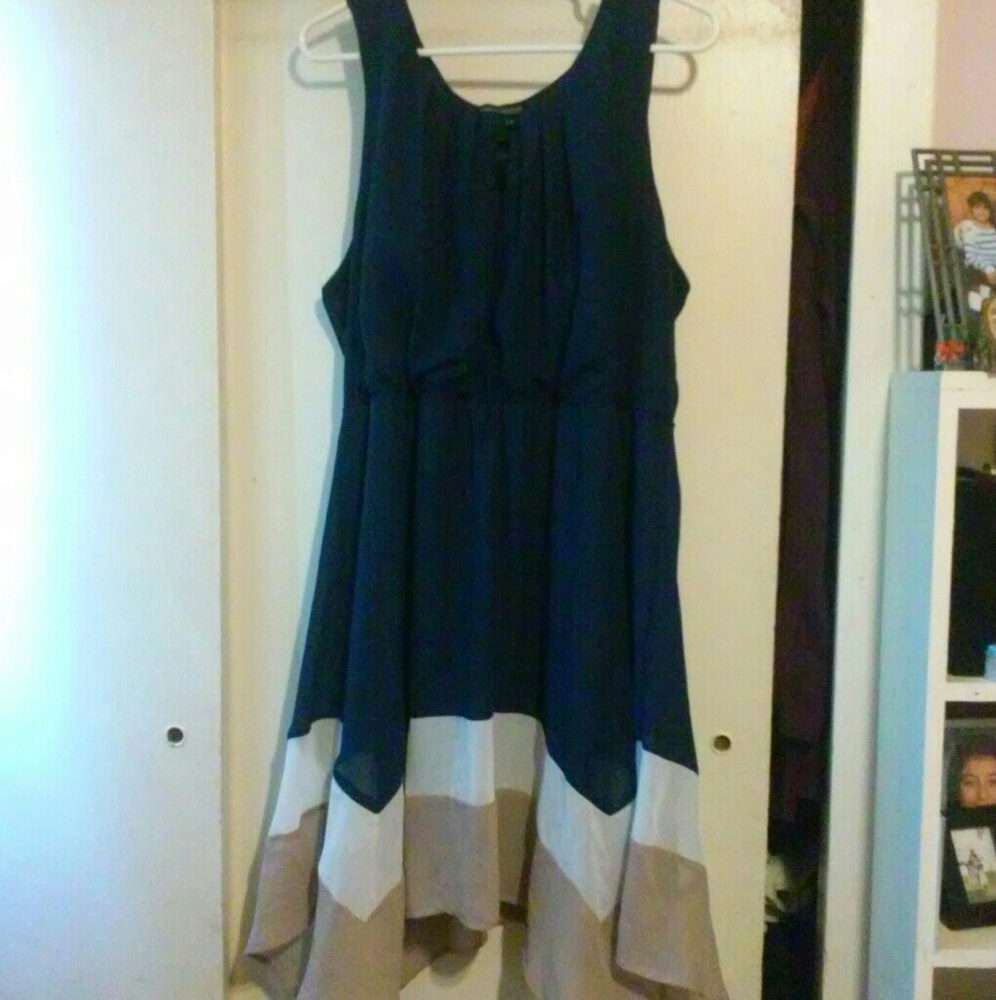 Flatering Plus Size Color block Dress