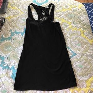 Black tank top lace shoulder