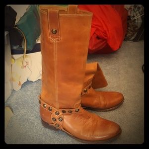 Frye studded pull on boots