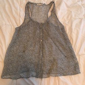 Lightweight chiffon button down tank top