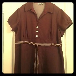 Last chance!Retro Chocolate 24W Dress wRibbon Belt