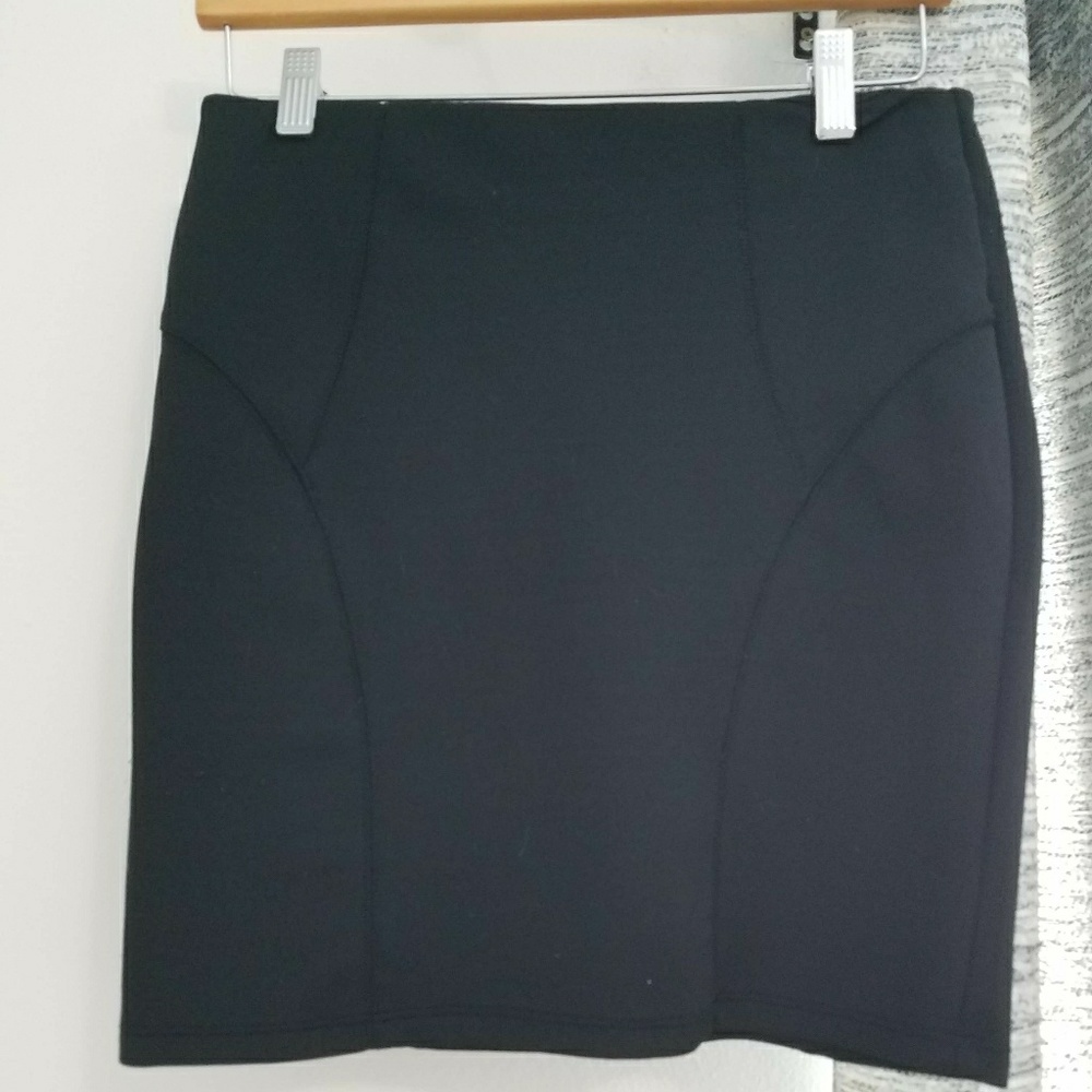Black tailored mini skirt