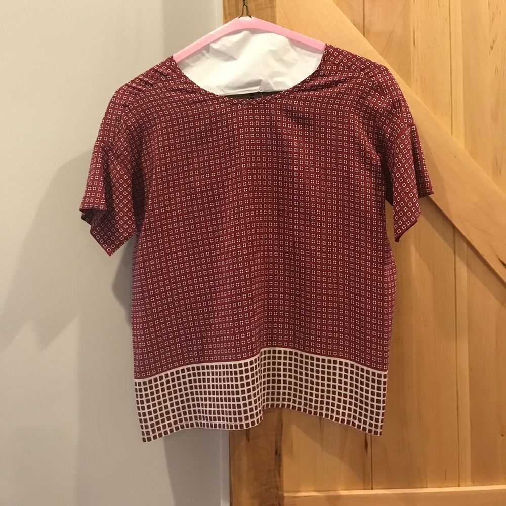 printed silk madewell top
