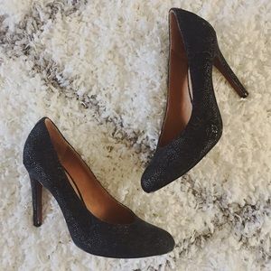 Coach Lace Navy Heels