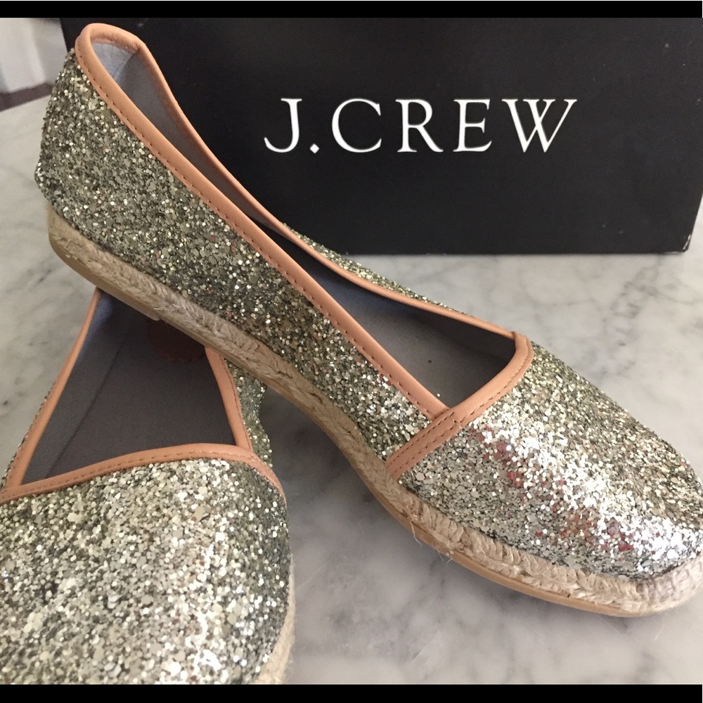 J.Crew glitter espadrilles size 8 never worn