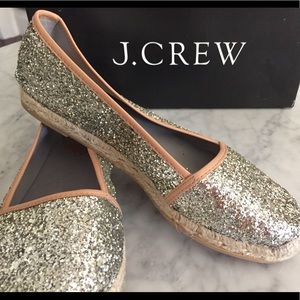 J.Crew glitter espadrilles size 8 never worn