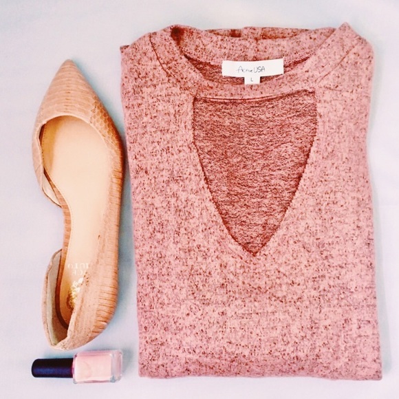 ❤ Pink choker neck tee - Picture 2 of 2