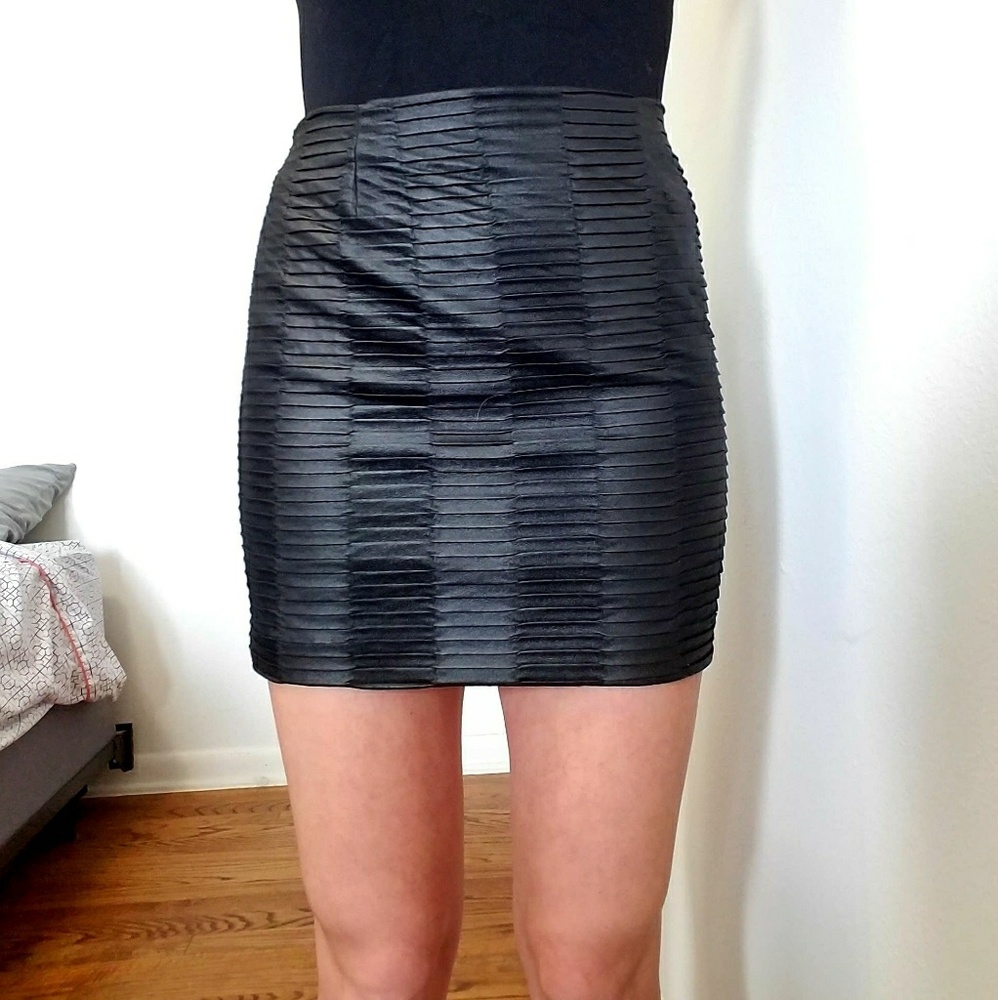 Black Faux leather mini skirt