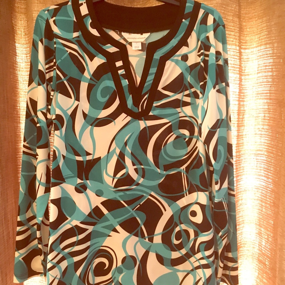 Longer length v neck dressy shirt