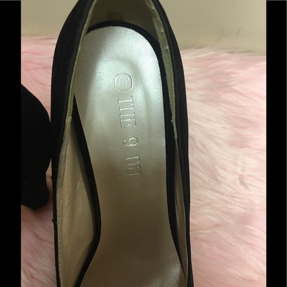 THE 9 DU BLACK VELVET ROUNDTOE HIGH HEEL SZ 39 8.5 - Picture 4 of 7