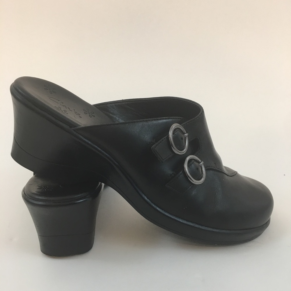 Clarks clogs slide on shoe 8 black casual 🔥🔥🔥🔥