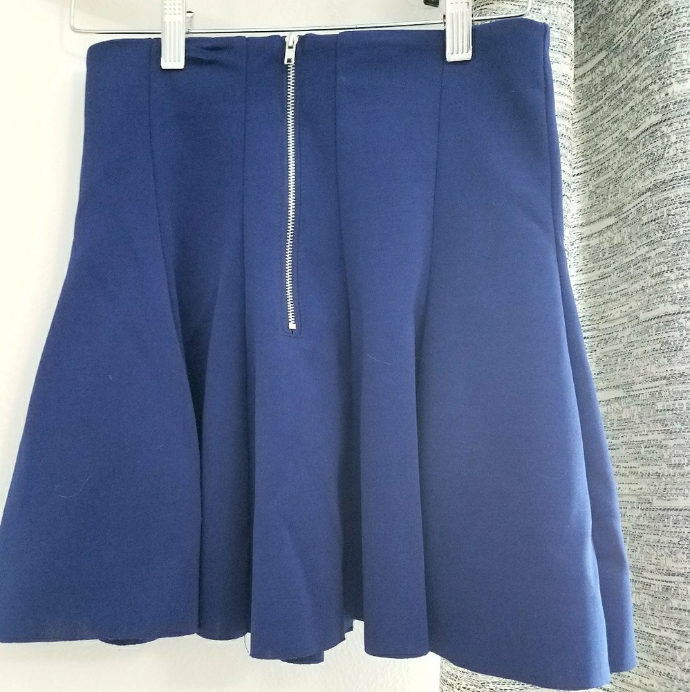 Royal blue mini skater skirt