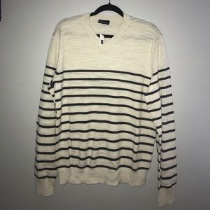 GAP Beige Striped Long Sleeve Sweater