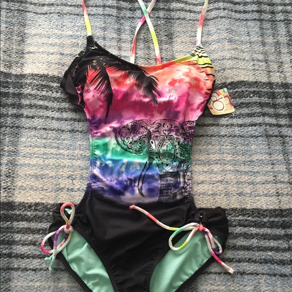 Op watercolor monokini