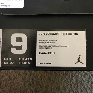 Air Jordan 1 Retro '86 size 9 men