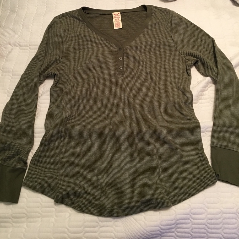 Green thermal long sleeve shirt