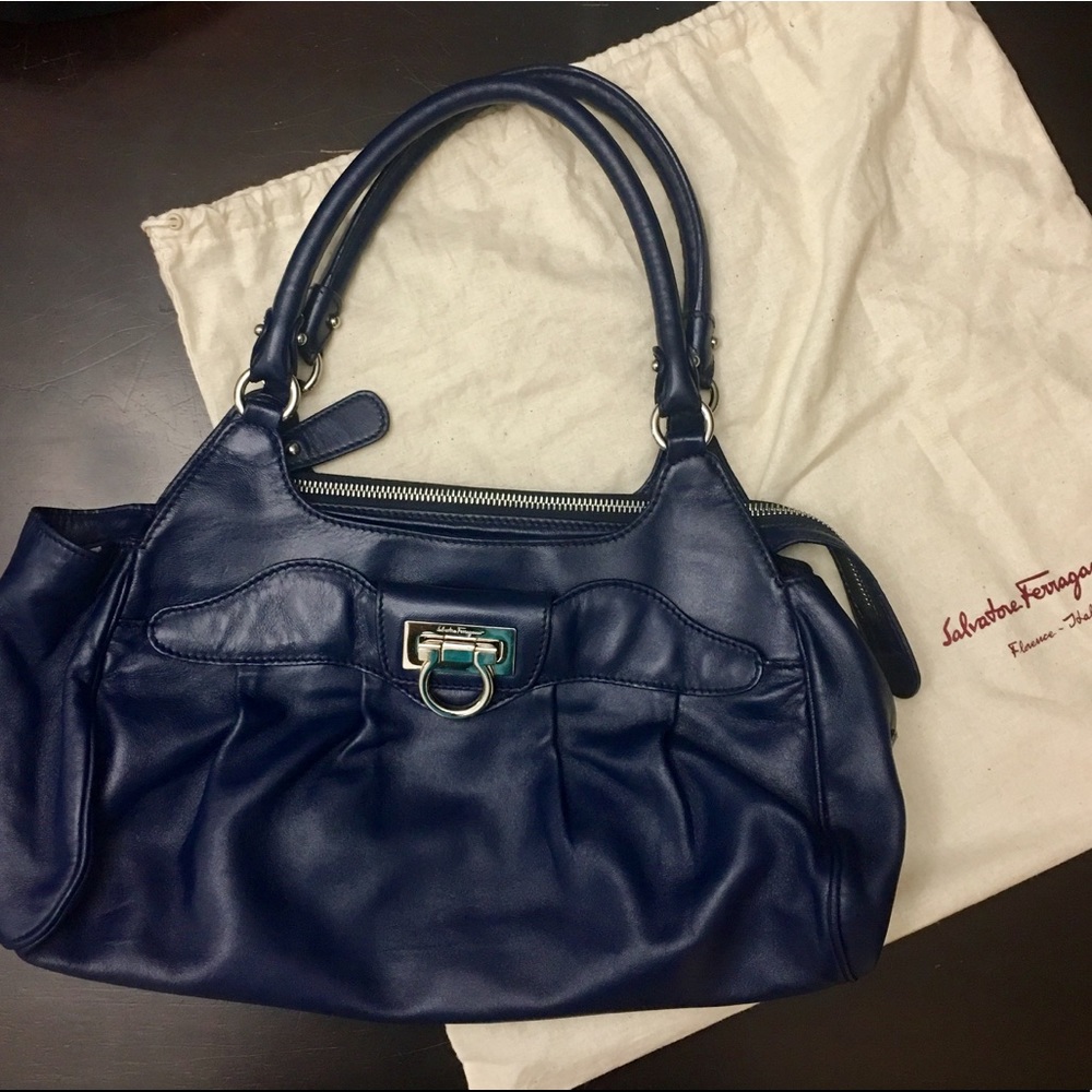 Salvatore Ferragamo- Navy Leather