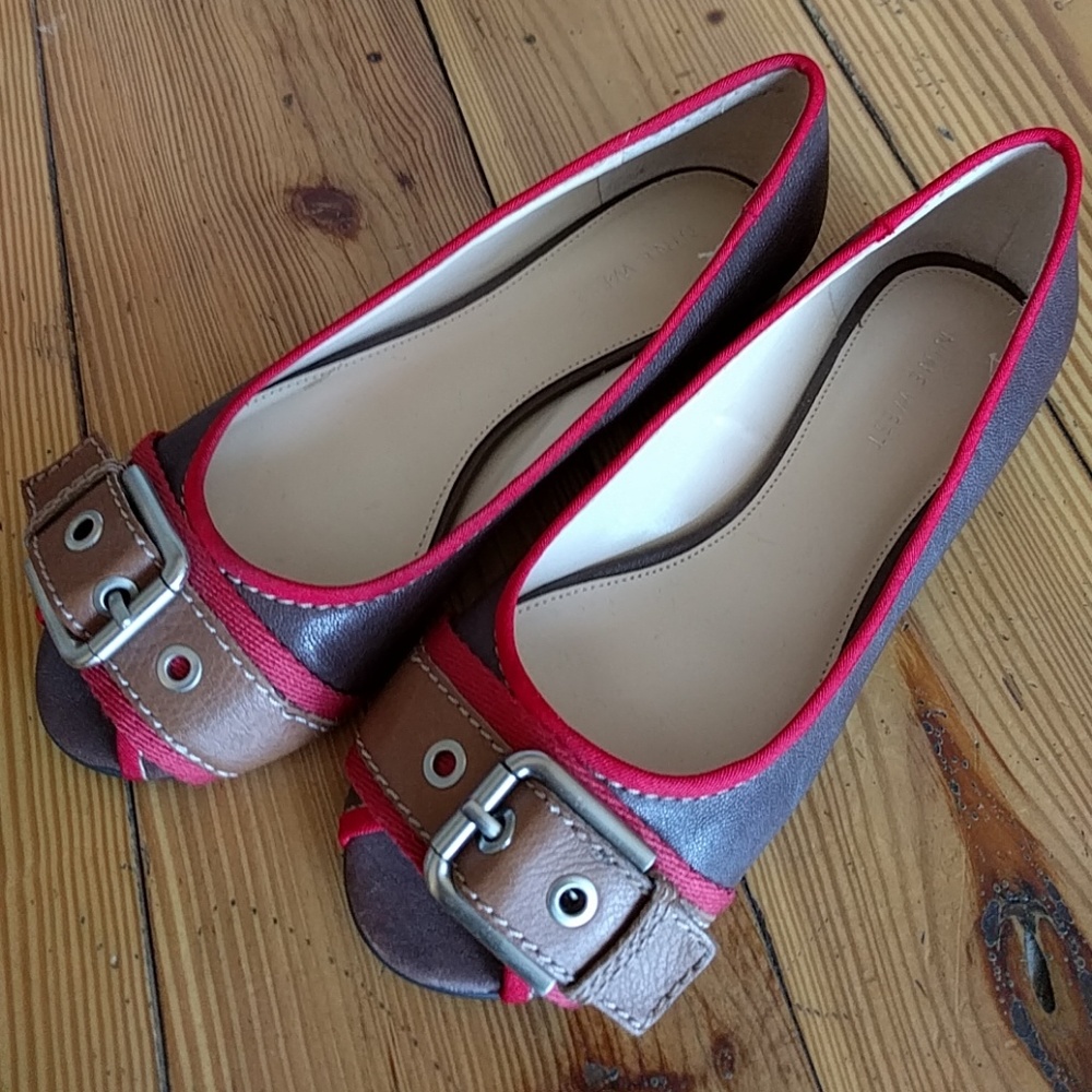 Nine West buckle flats Size 6 NWT
