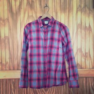 J. Crew The Perfect Shirt Red and grey plaid