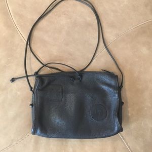 Carlos Falchi Cross Body Black Leather Bag