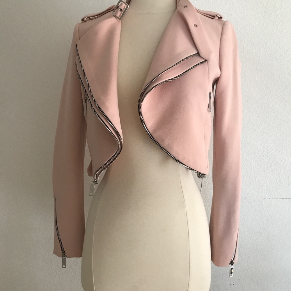 Pre owned Zara motorcycle cropped jacket sz xs