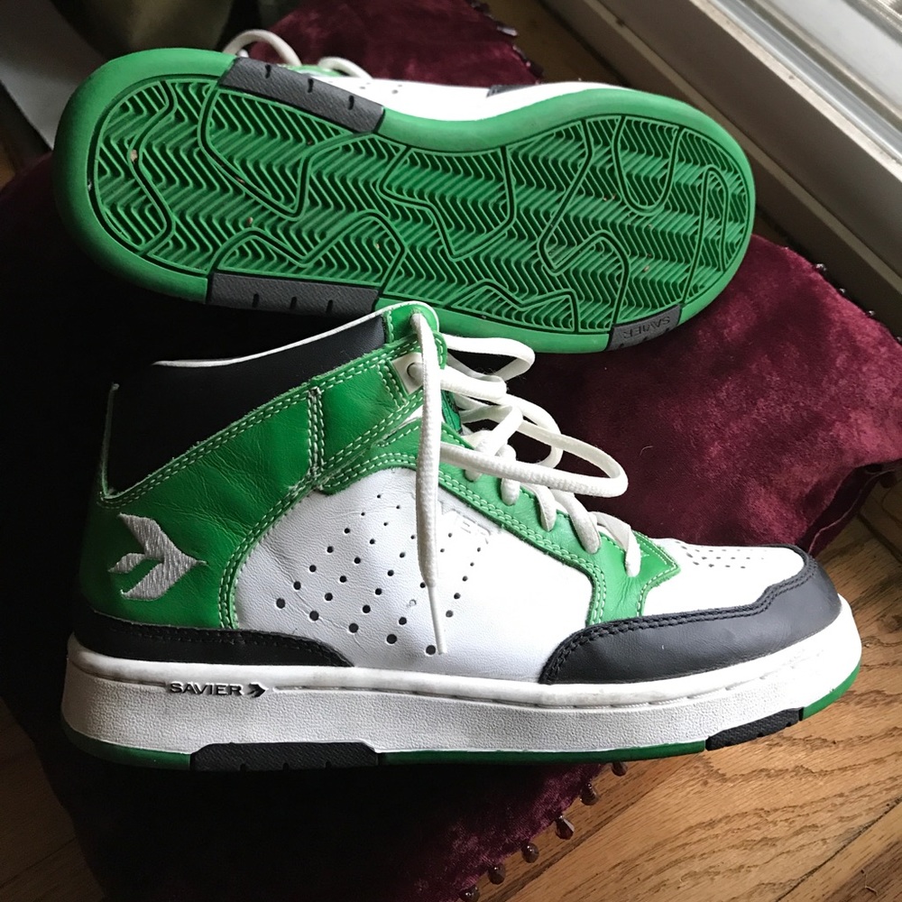 Savier skate/basketball hightop shoes.