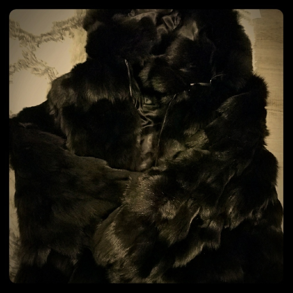 Black 3XL Hooded Michaela Fur Coat