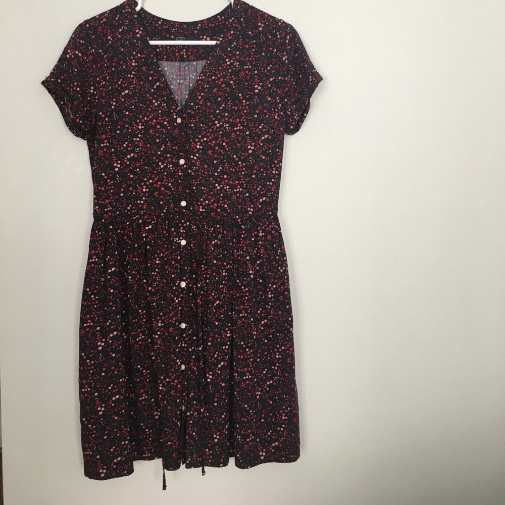 Gap tie-waist multicolor dress with pockets