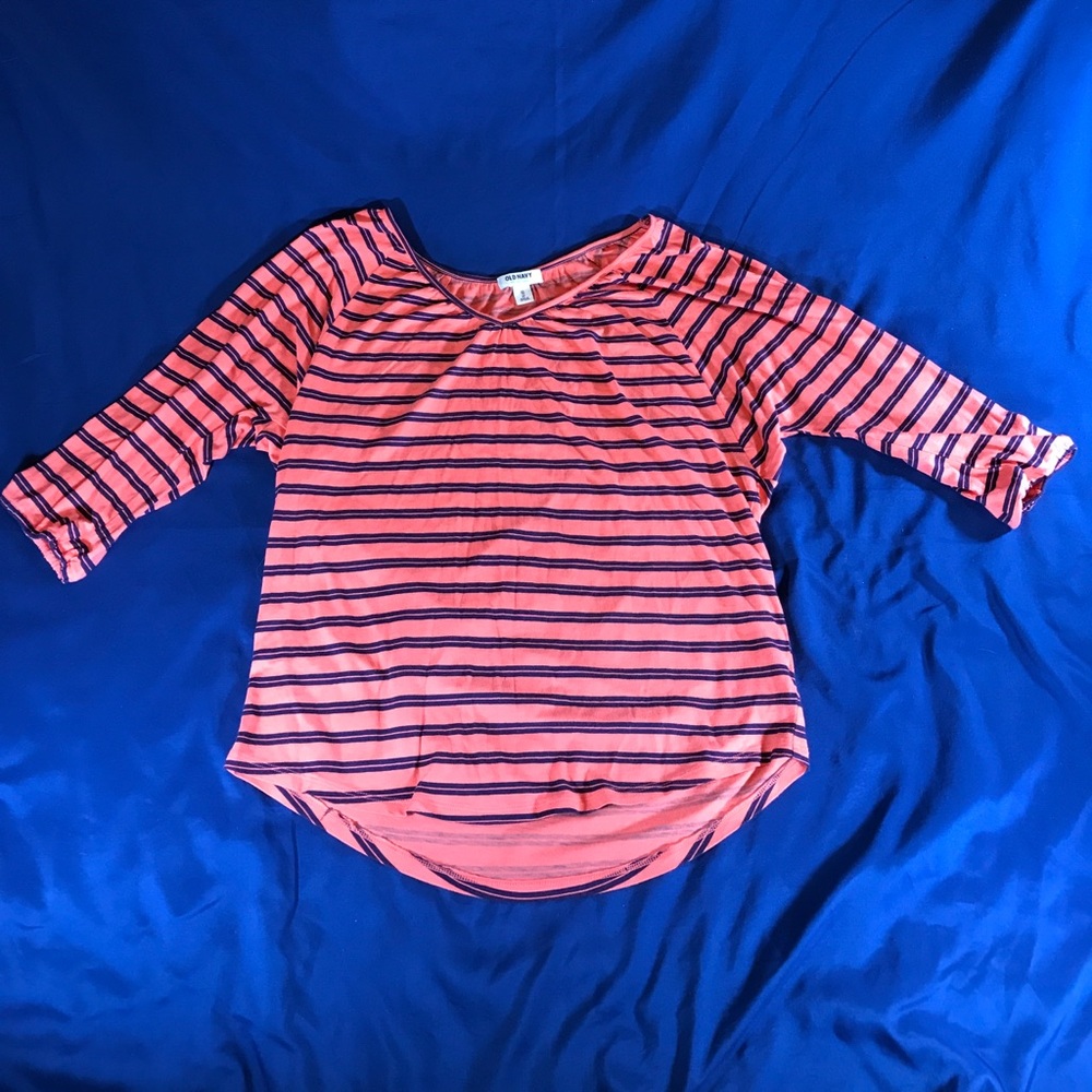 Old Navy Stretch Casual 3/4 Sleeve V Neck Blouse