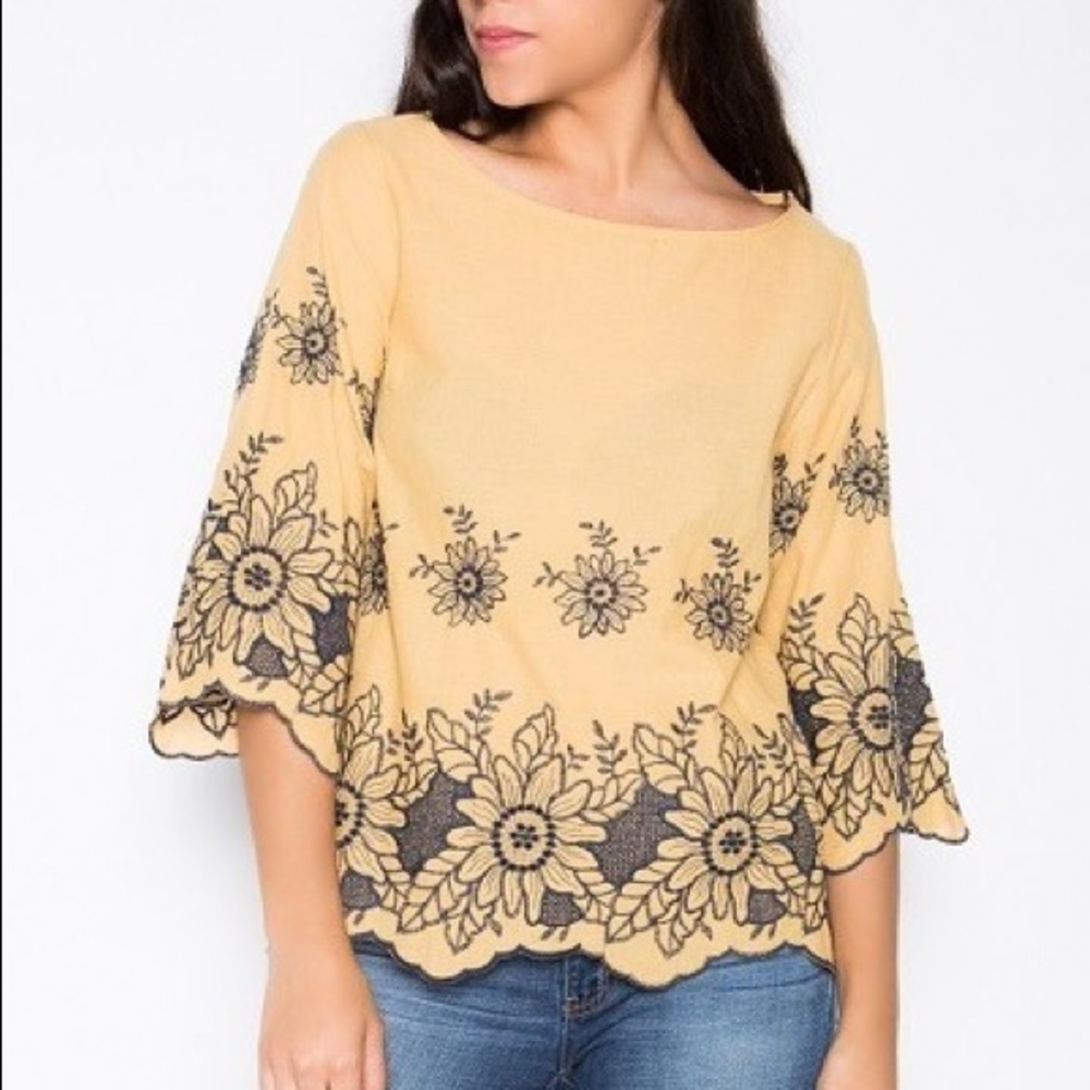 Embroidered Boarder Top