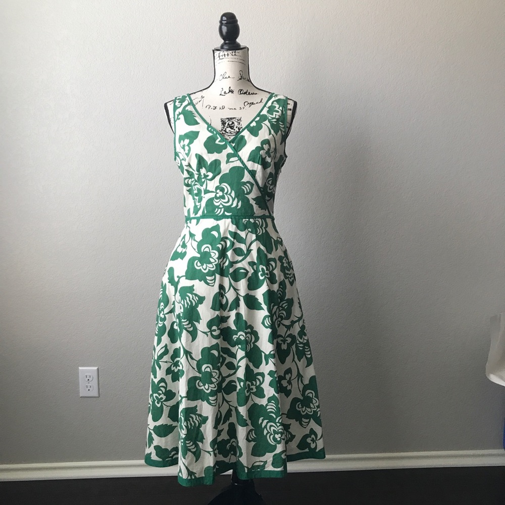 Boden green floral sundress
