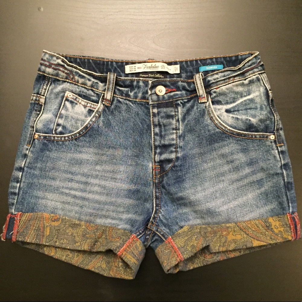 Zara Trafaluc denim bermuda shorts